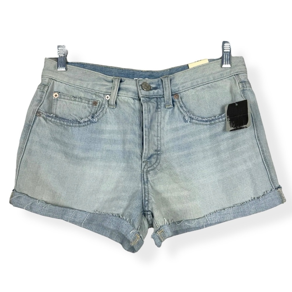 BDG The Tomgirl Cutoff Jean Shorts Light Wash Size 26 Button Fly Cuffed New